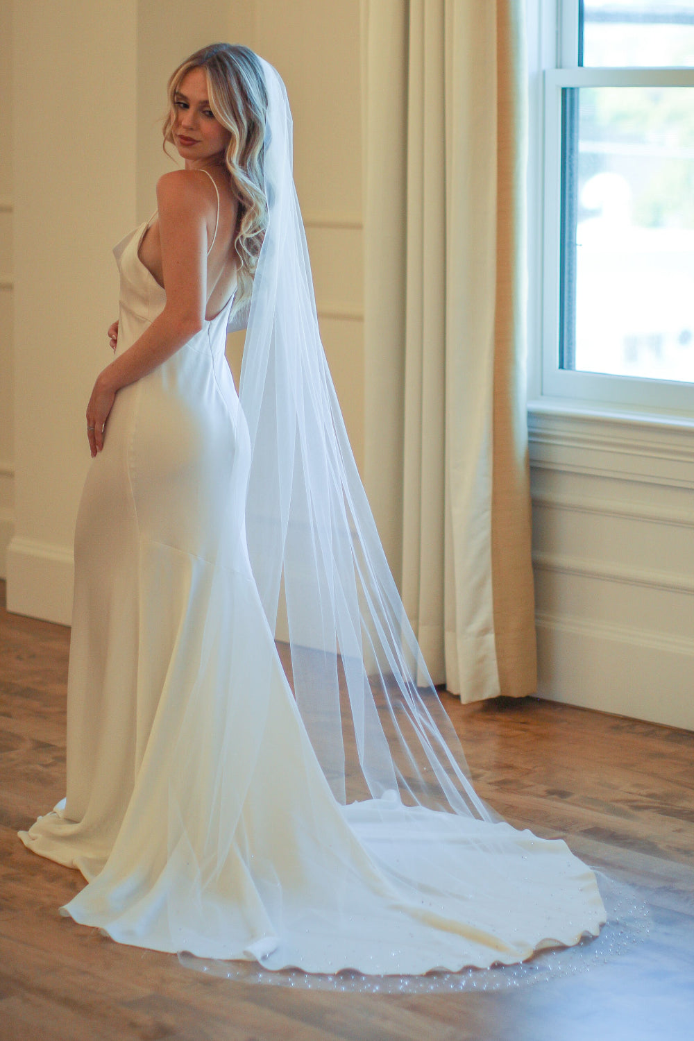 Cascading Rhinestone Veil