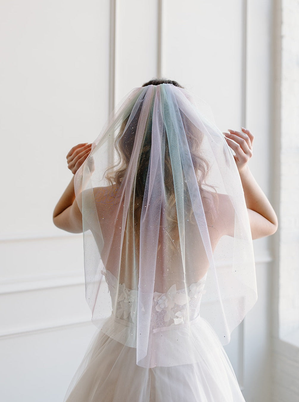 Pastel Rainbow Veil Shoulder Pastel Rainbow Veil Shoulder