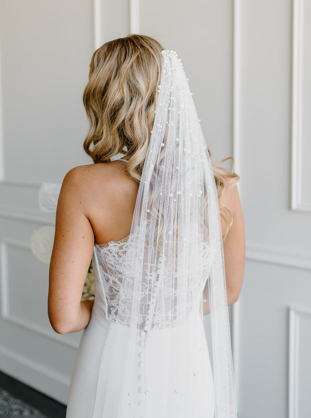 TailoredTulle Cascading Pearl Veil- Elbow, Fingertip, Waltz or Cathedral Length