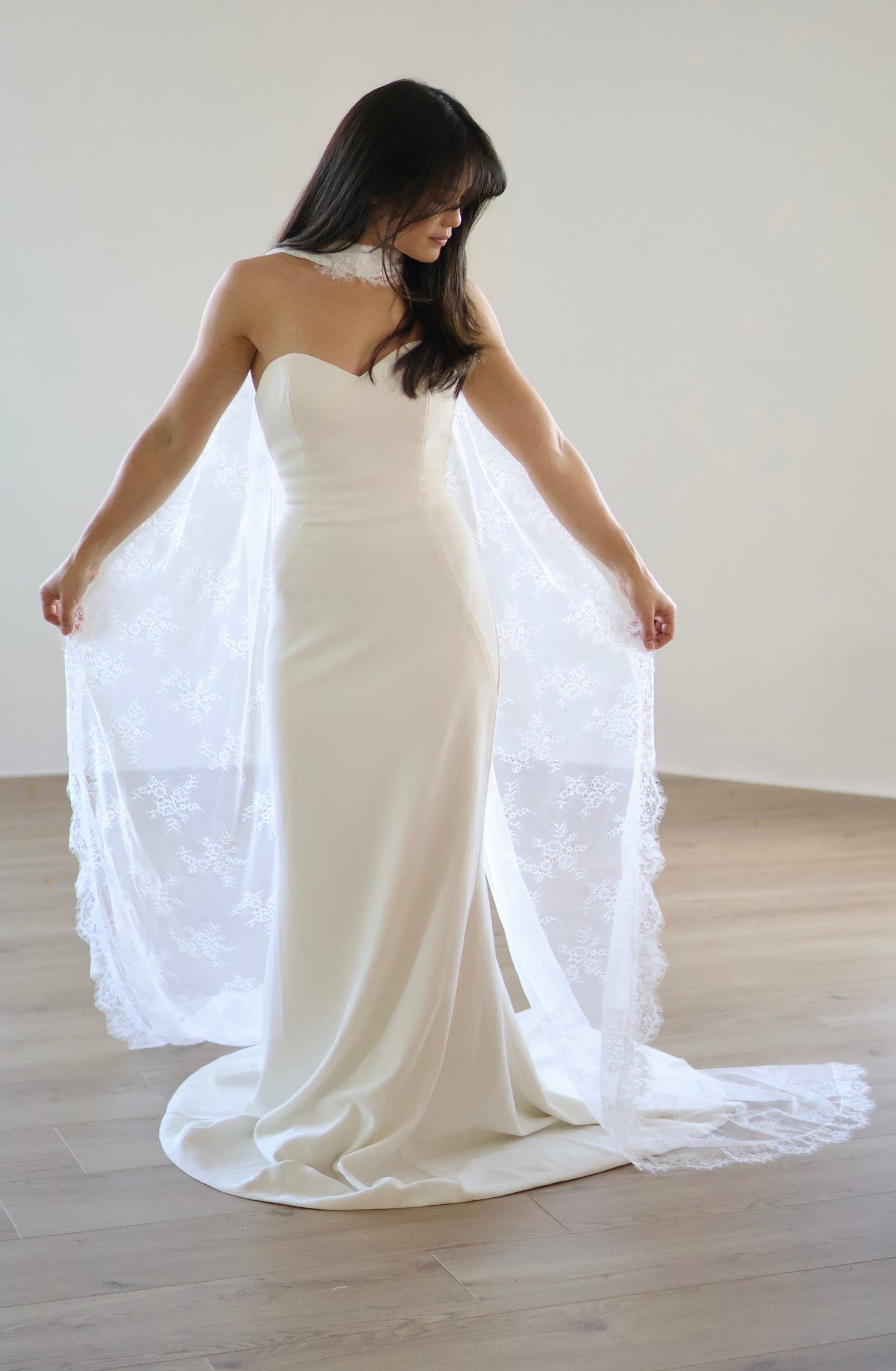 Chantilly Lace Trimmed Scarf