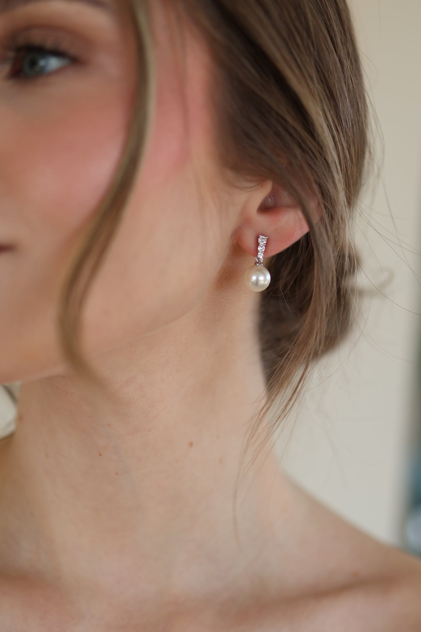 Miranda Pearl and Crystal Drop Earrings