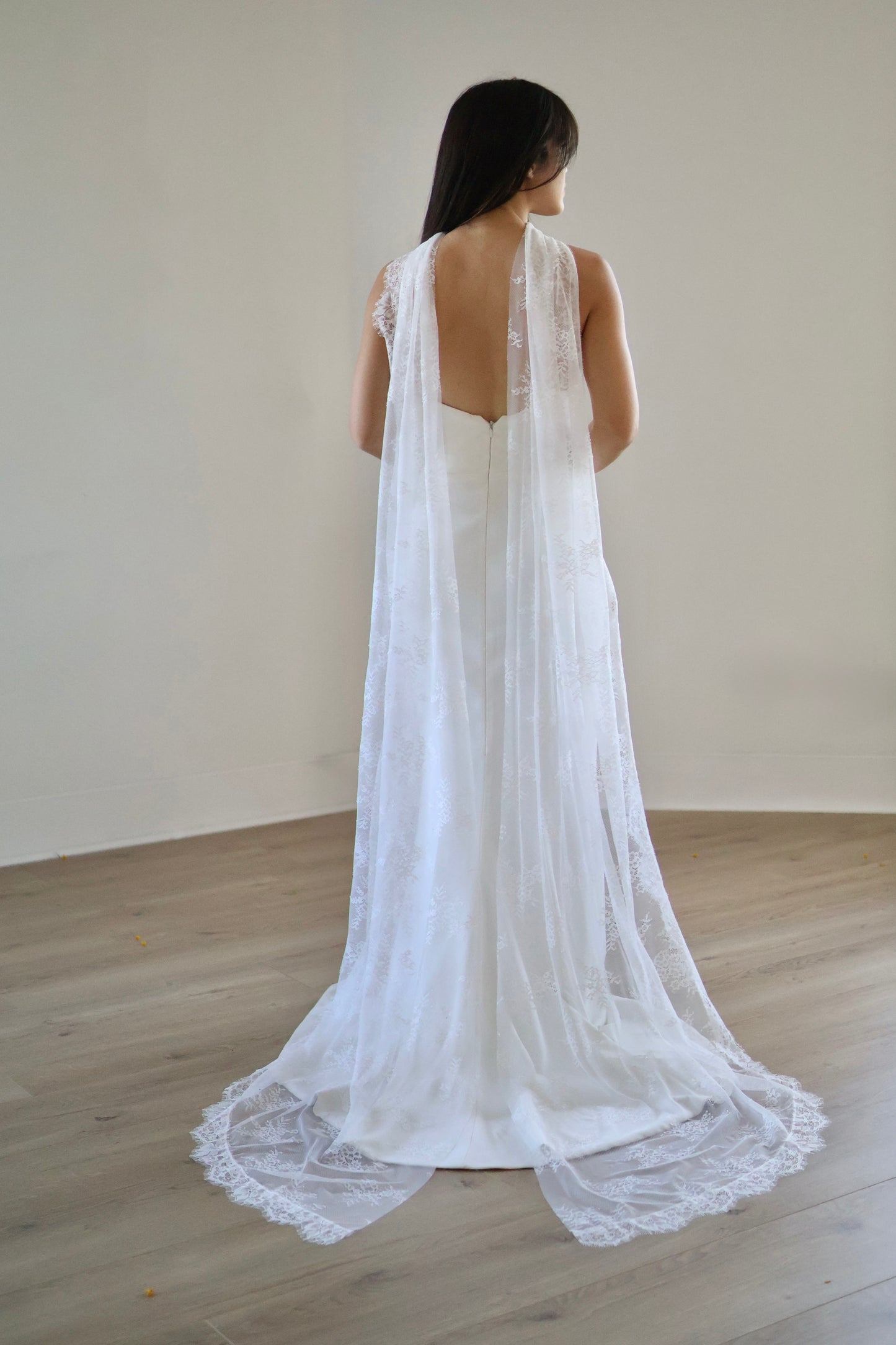 Chantilly Lace Trimmed Scarf