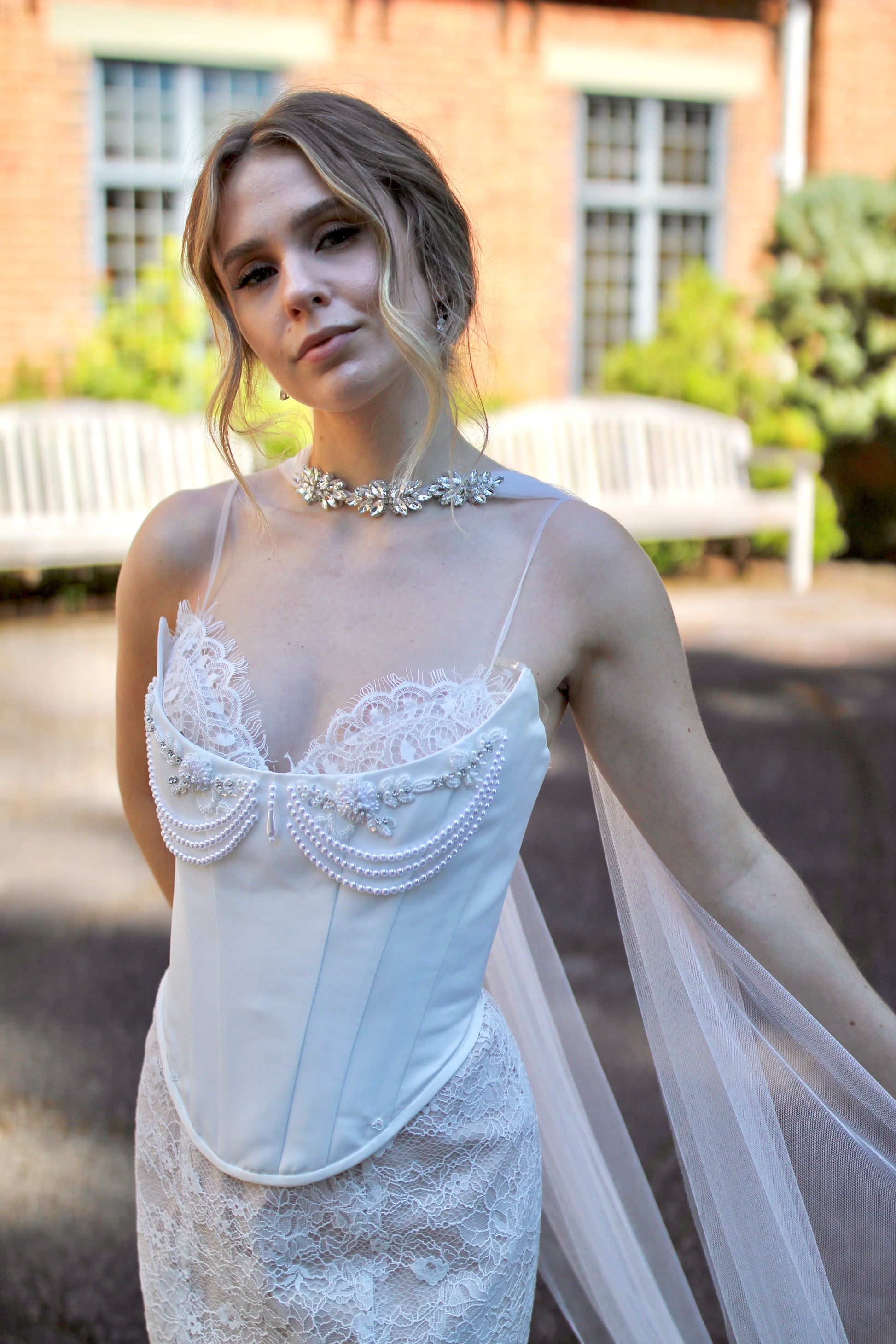 elegant scarf for dress We're loving how a seemingly simple neck scarf can elevate your bridal look. If you're looking for an element that's elegant and chic, give it a go We're growing our collection
