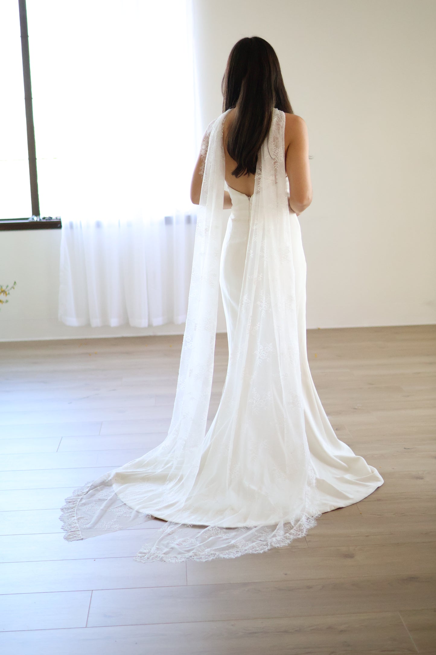 Chantilly Lace Trimmed Scarf