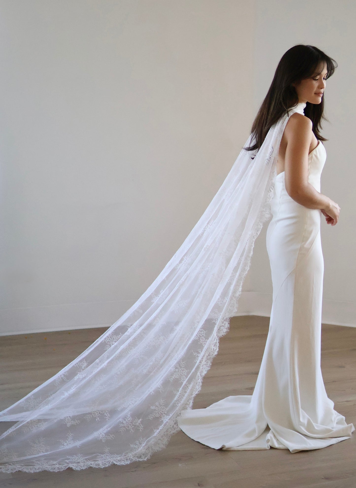 Chantilly Lace Trimmed Scarf