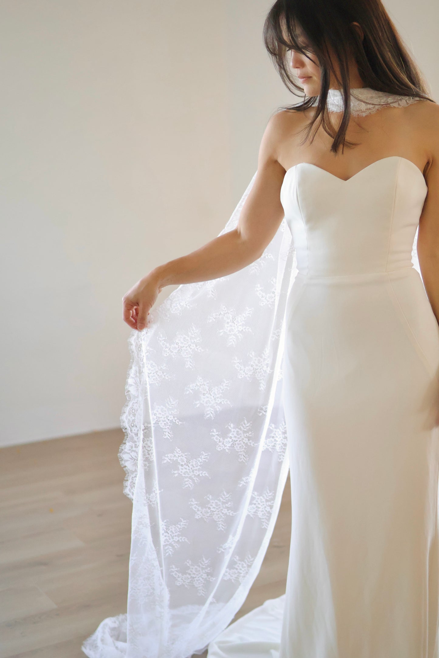 Chantilly Lace Trimmed Scarf