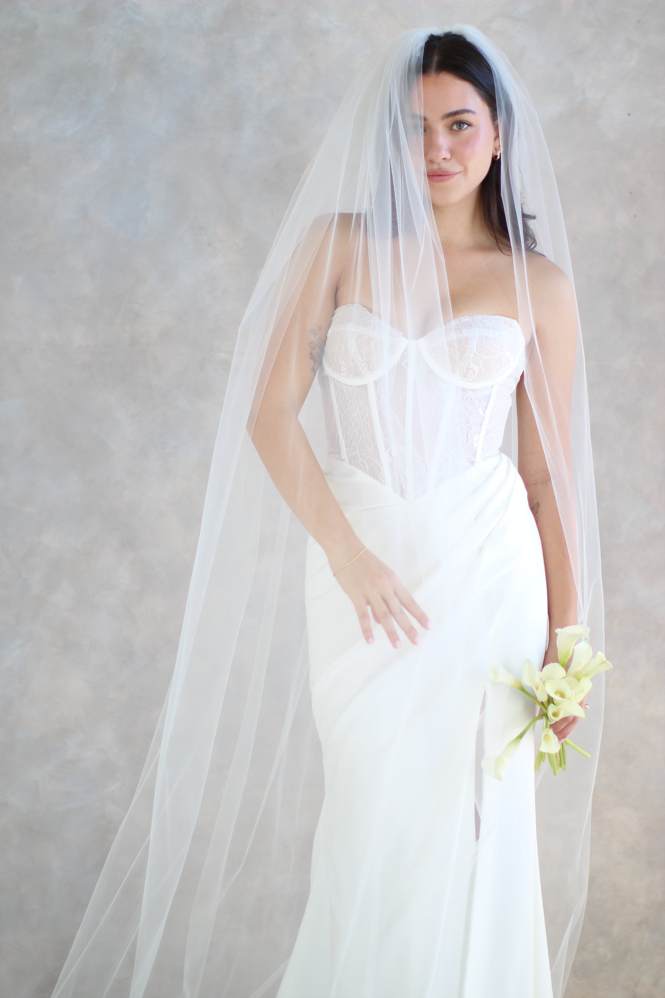 Airy Tulle Veil with Extra Volume - Full Cathedral Bridal Veil