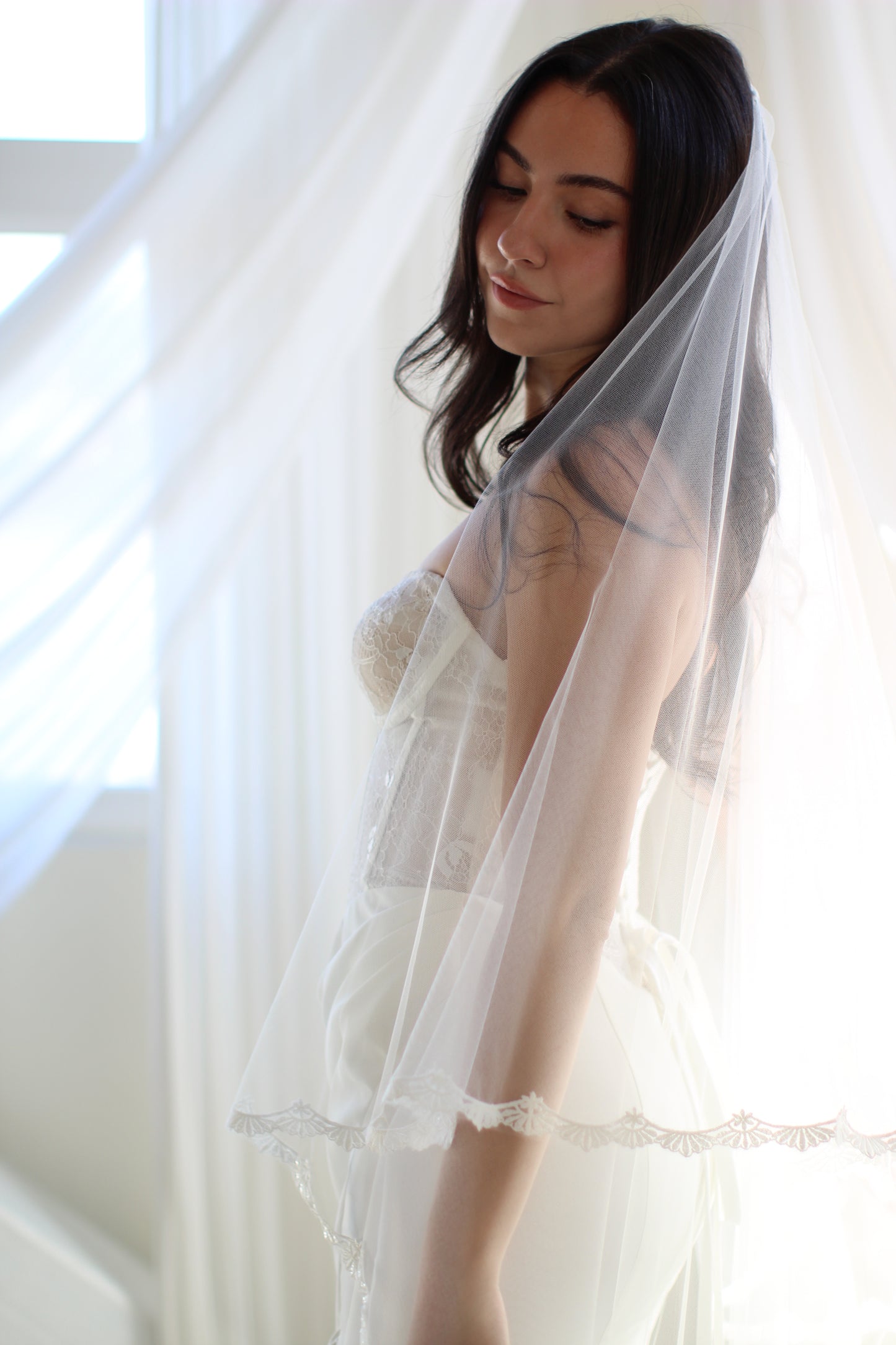 Hailey Lace Drop Veil