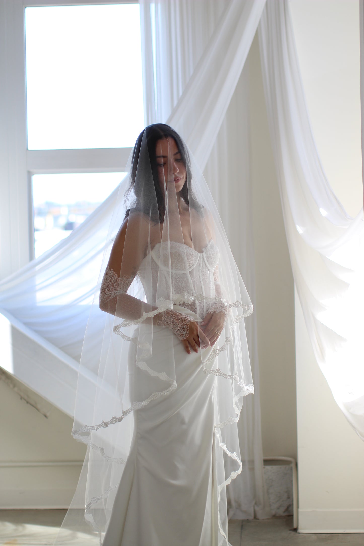 Hailey Lace Drop Veil