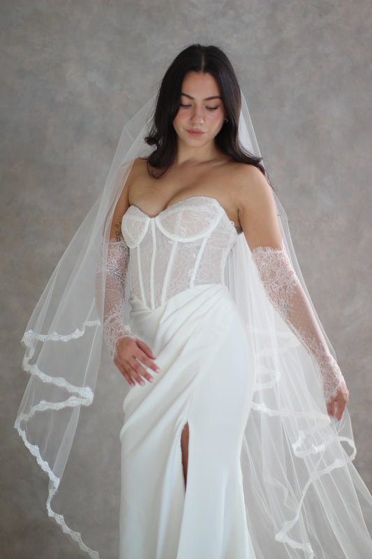 Hailey Lace Drop Veil