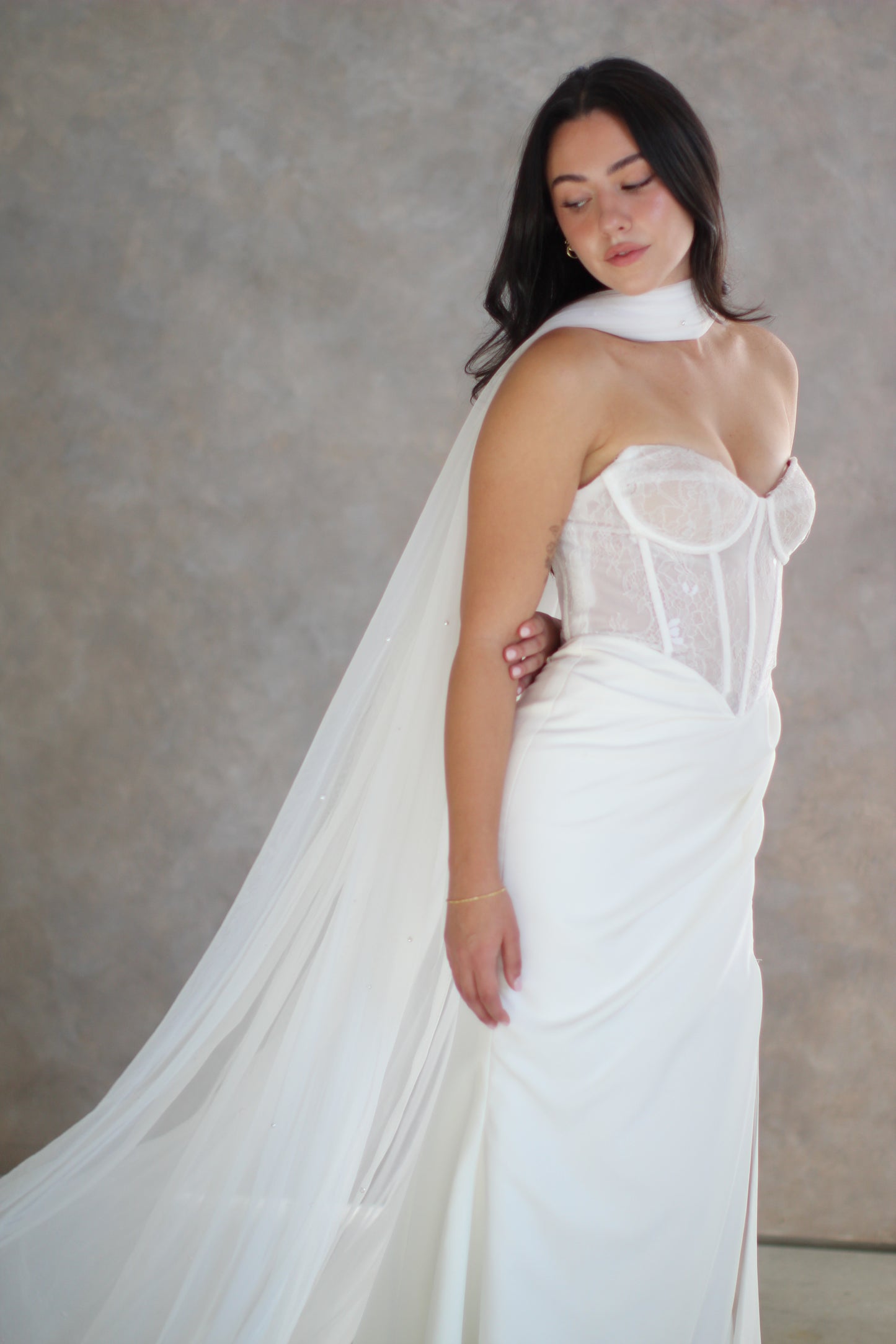 Soft bridal neck scarf