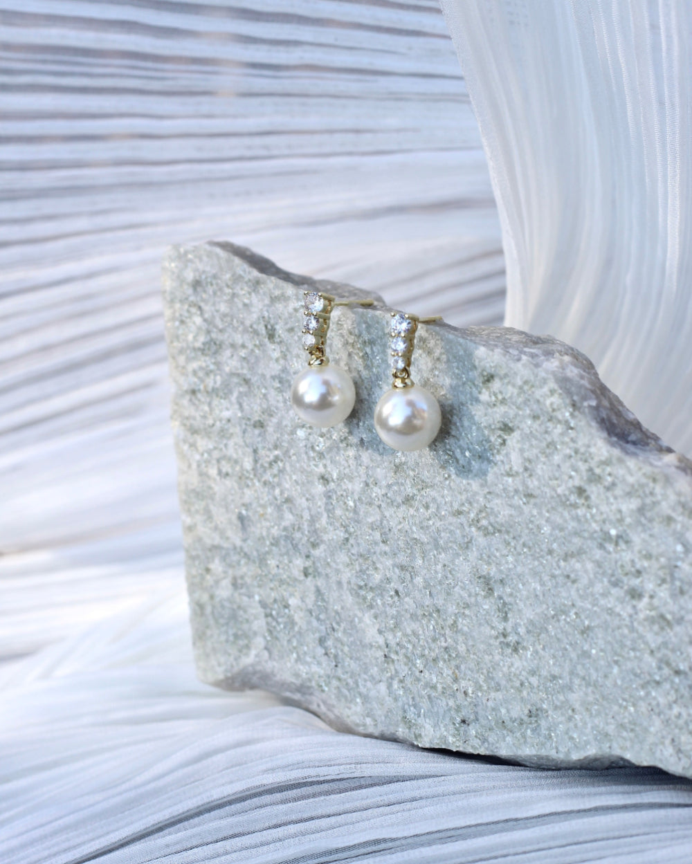 Miranda Pearl and Crystal Drop Earrings