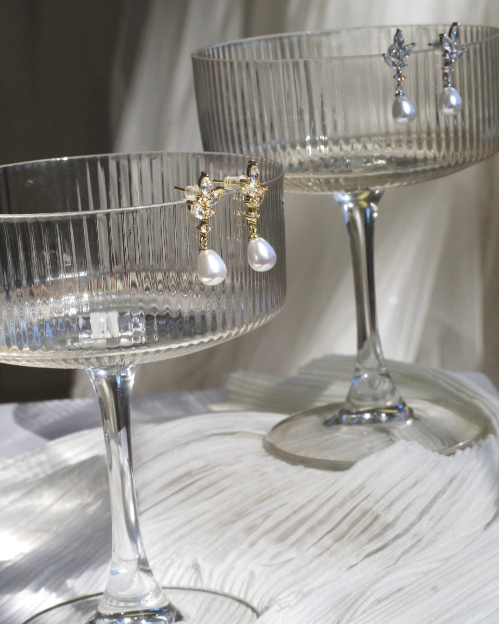 Carrie Pearl & Crystal Drop Earrings