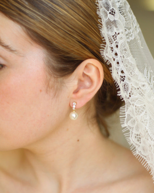 Miranda Pearl and Crystal Drop Earrings