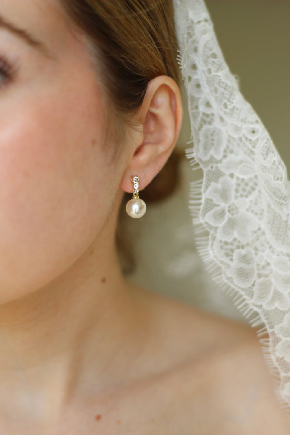 Miranda Pearl and Crystal Drop Earrings