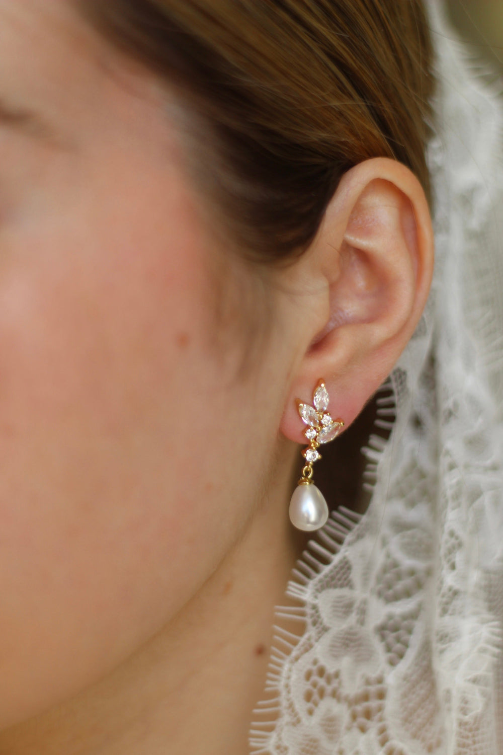 Carrie Pearl & Crystal Drop Earrings