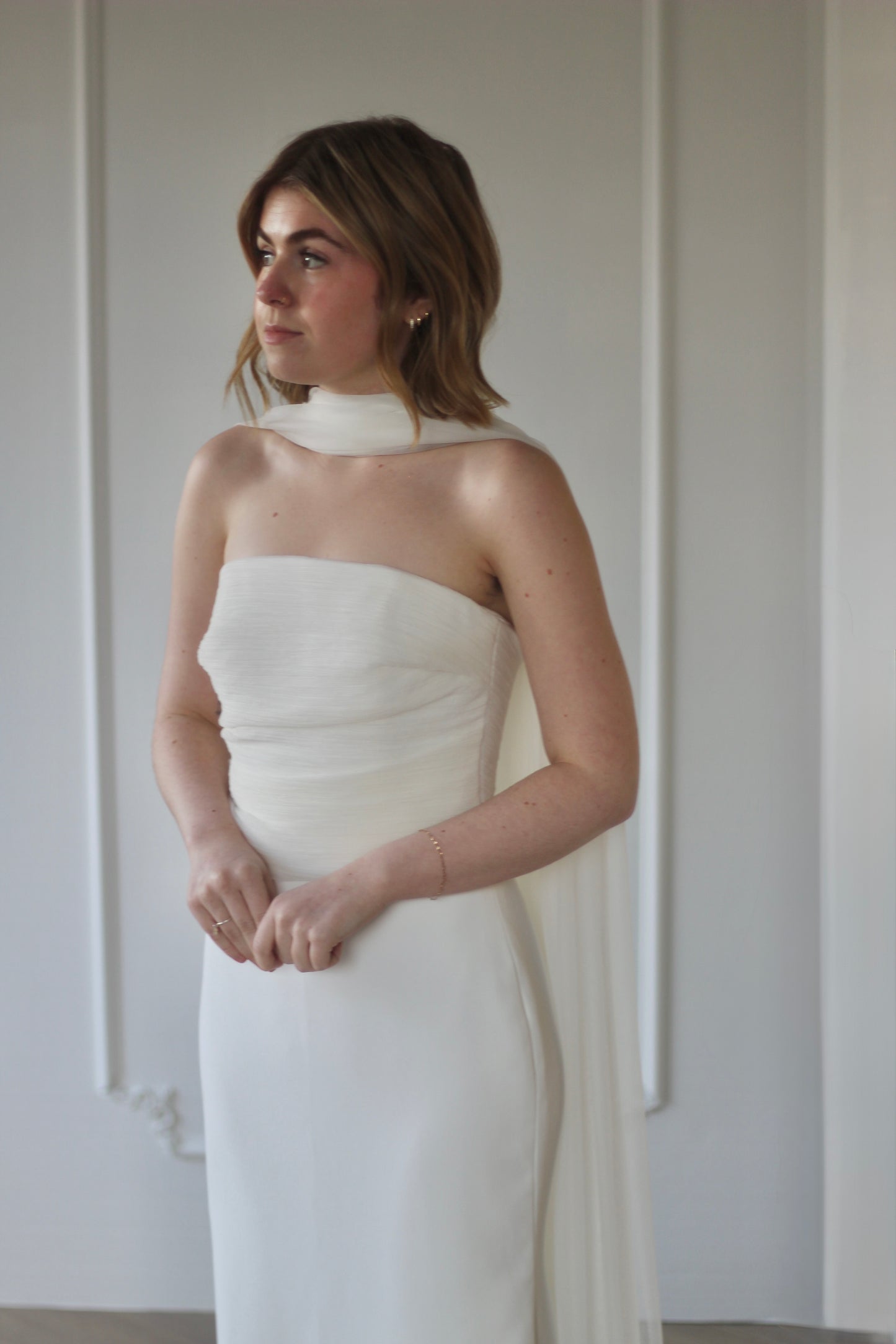 Bridal neck scarf, soft bridal accessory