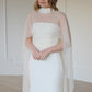 Sheer bridal neck scarf shawl paired with strapless wedding dress