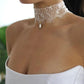 Lace Choker with Pearl Pendant
