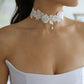 Lace Choker with Pearl Pendant