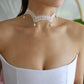 Lace Choker with Pearl Pendant
