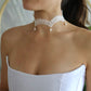 Lace Choker with Pearl Pendant