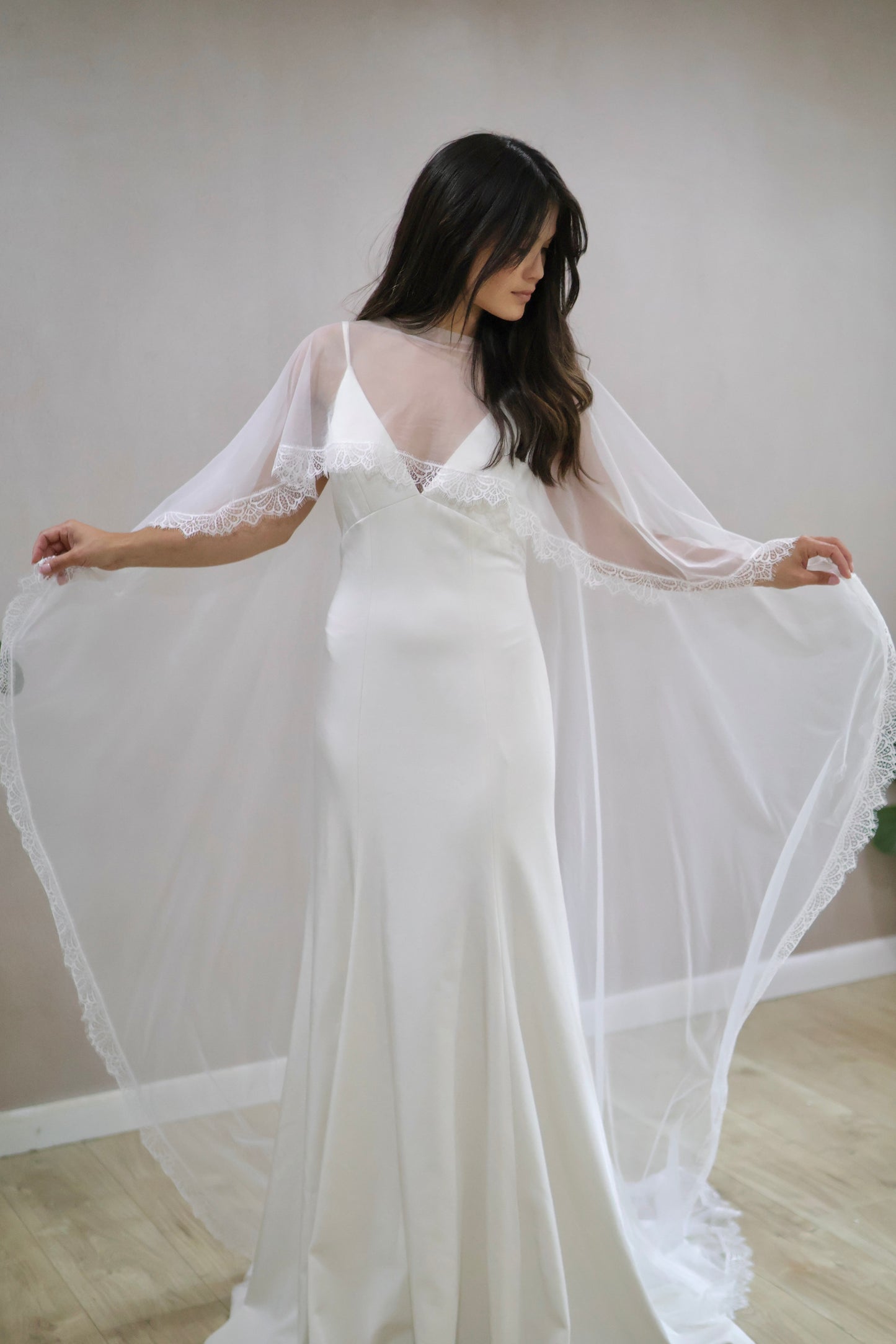 Lace Trim Bridal Capelet