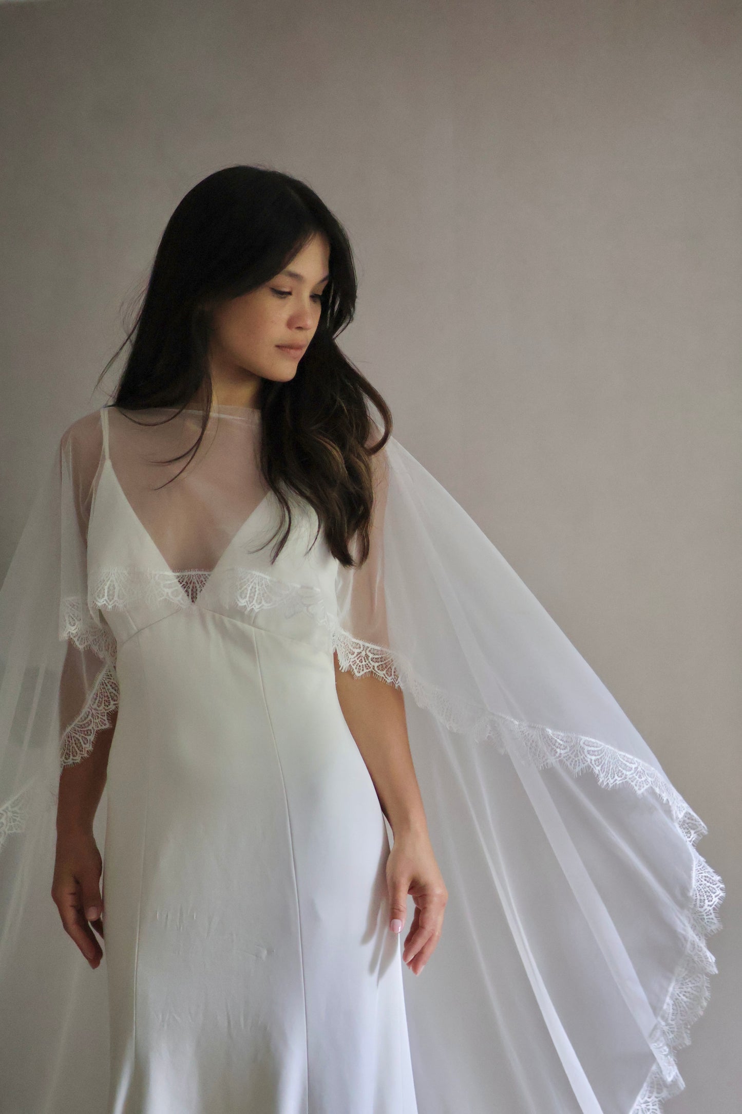 Lace Trim Bridal Capelet
