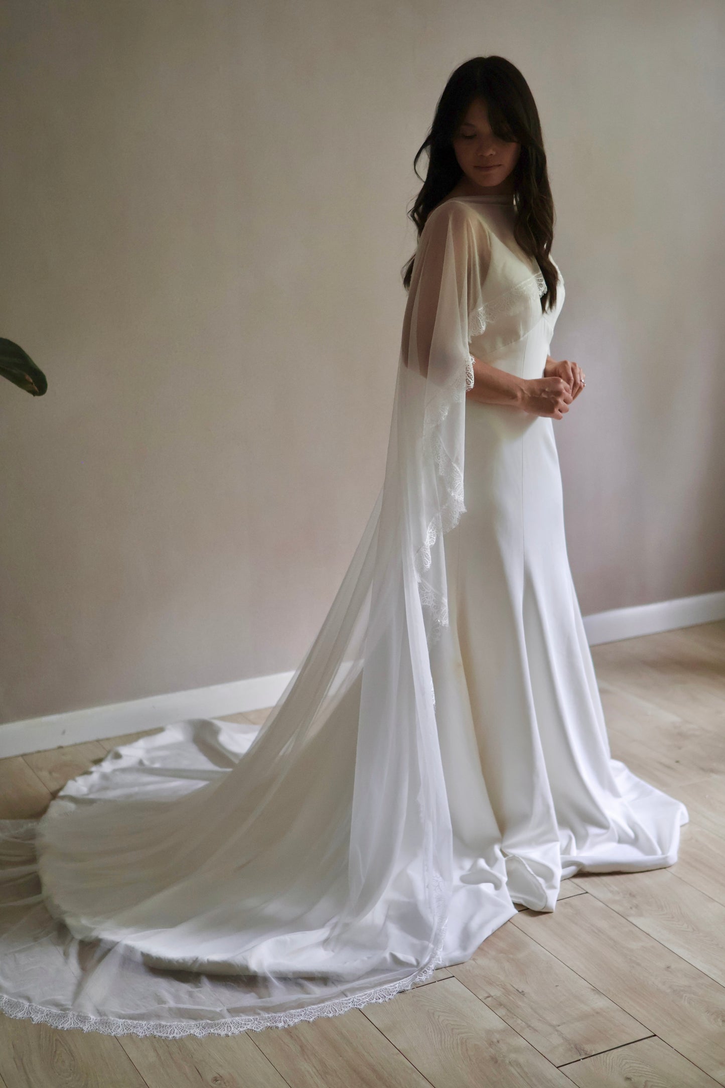 Lace Trim Bridal Capelet