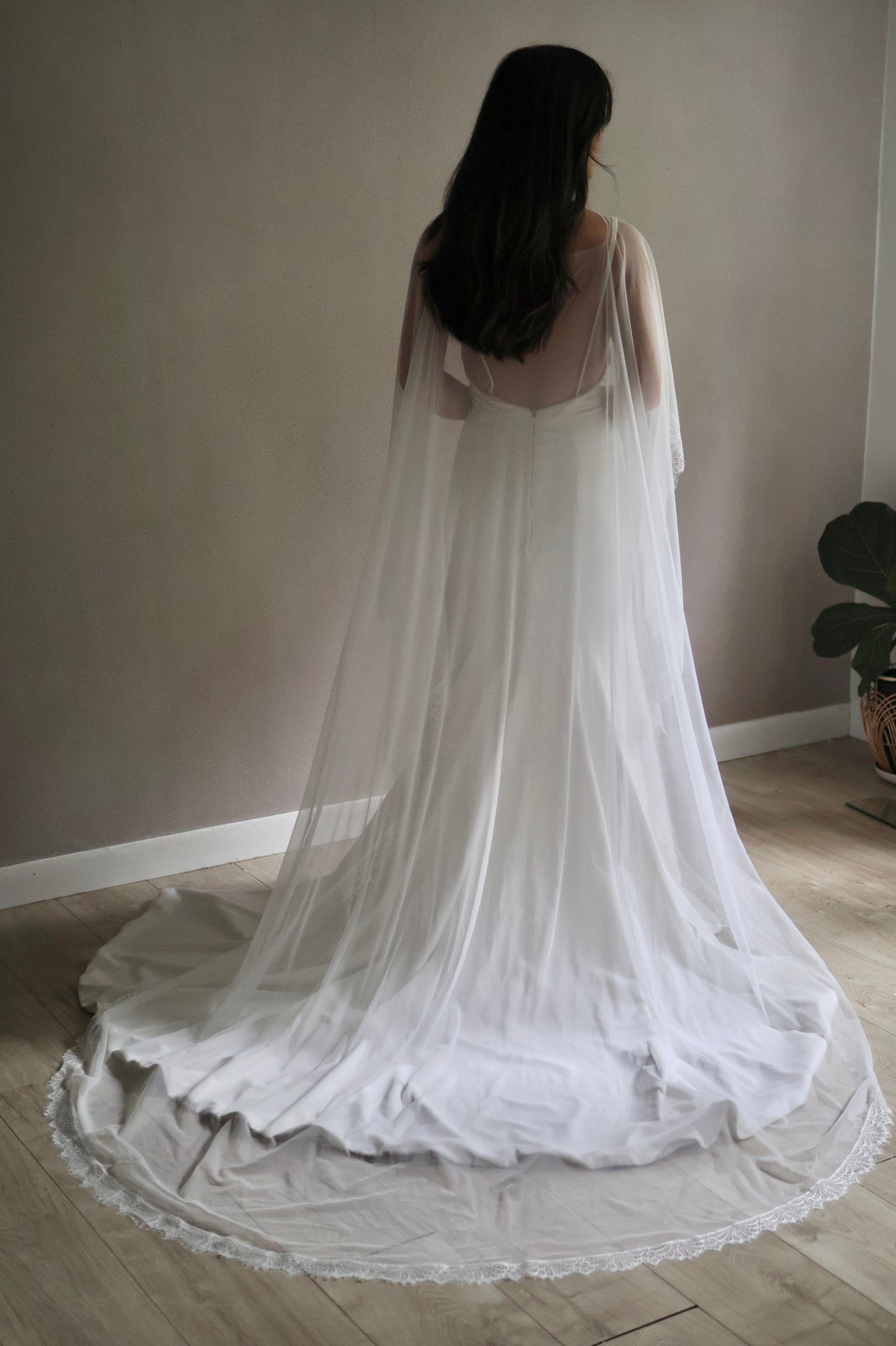 Lace Trim Bridal Capelet