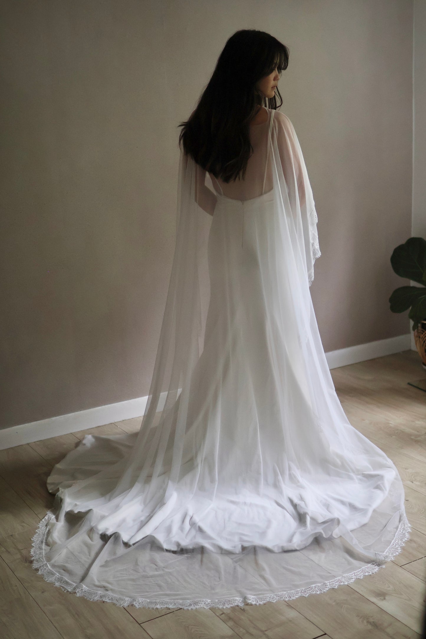 Lace Trim Bridal Capelet