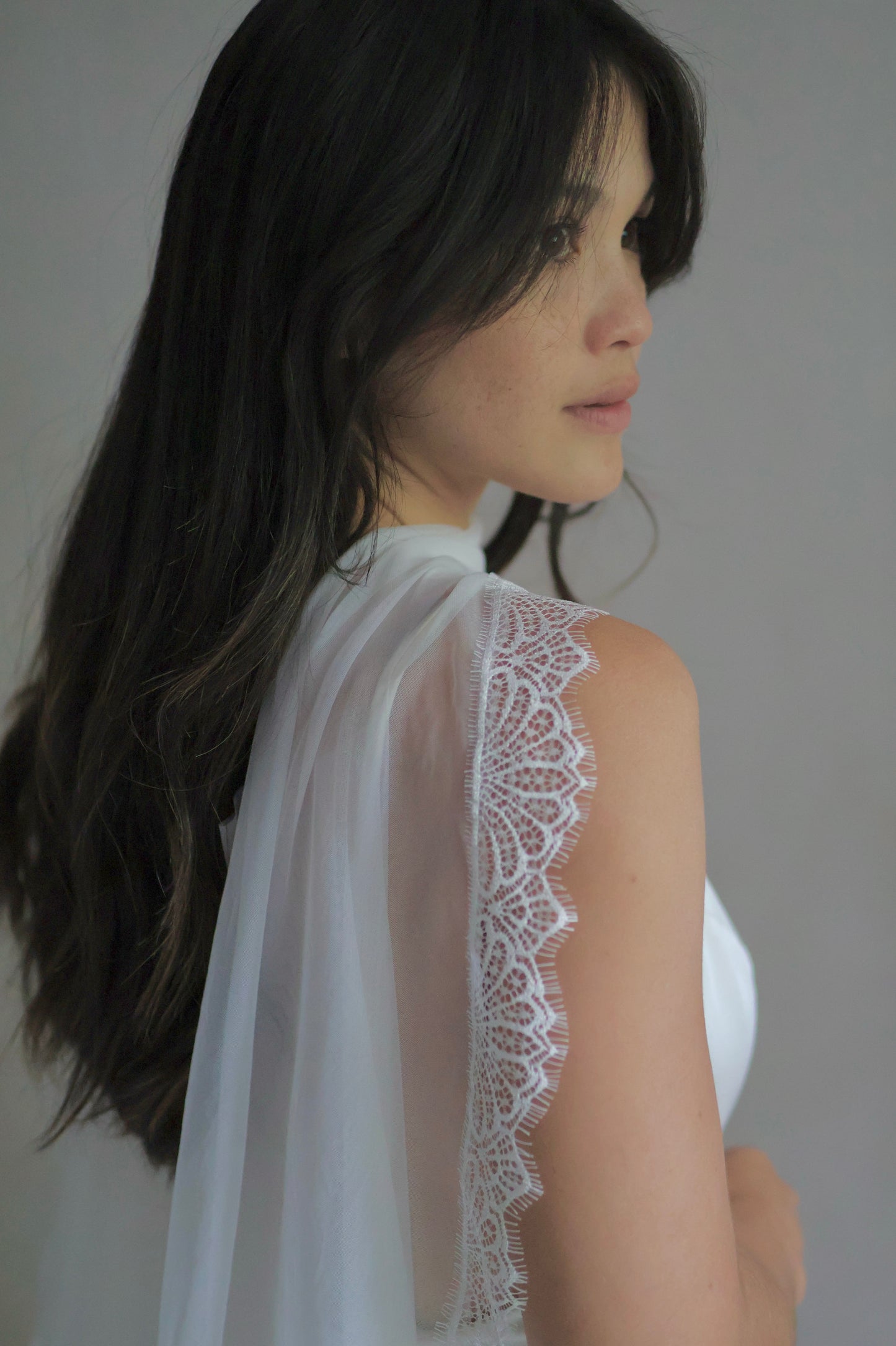 Lace Trim Bridal Capelet