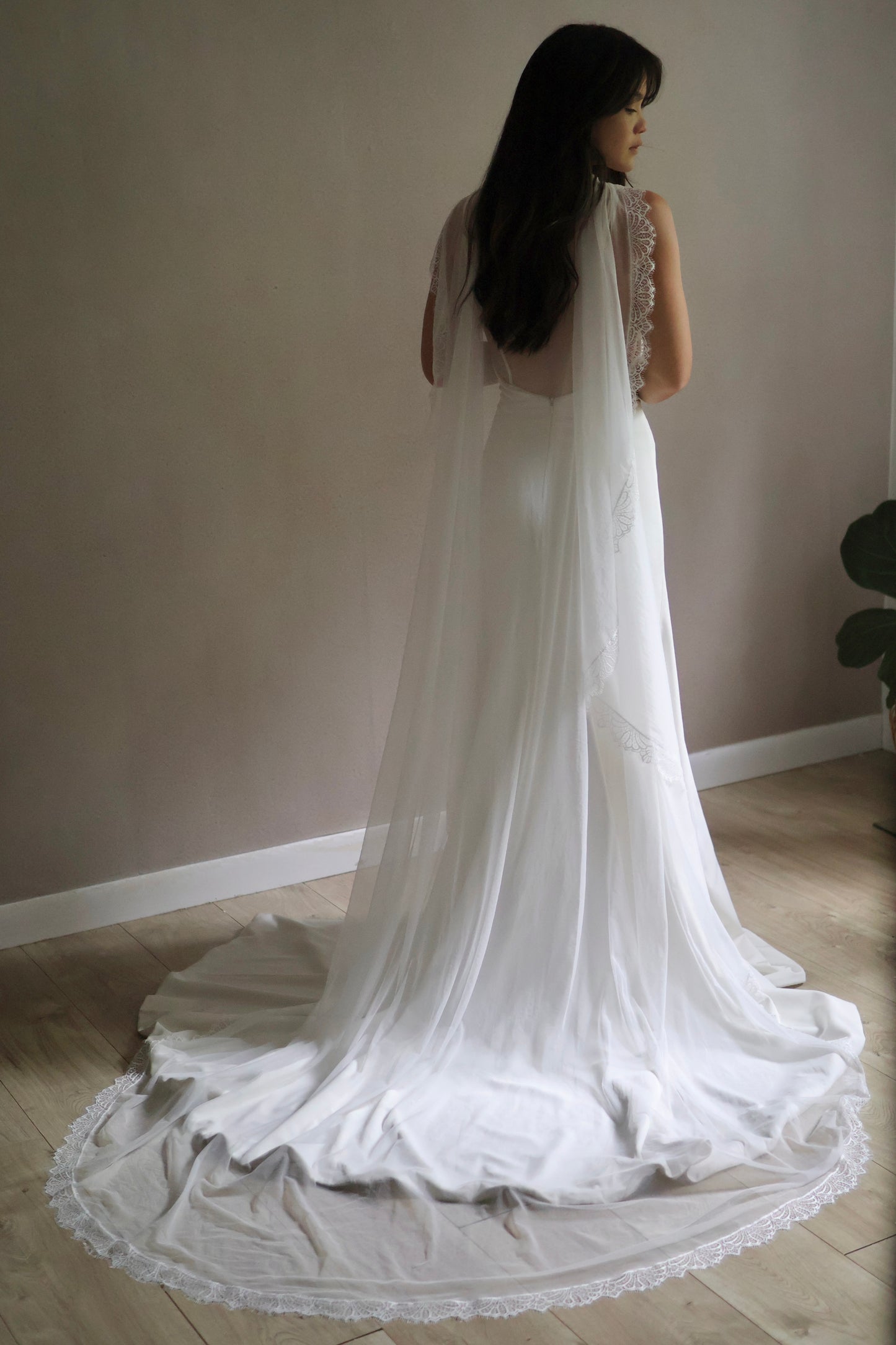 Lace Trim Bridal Capelet