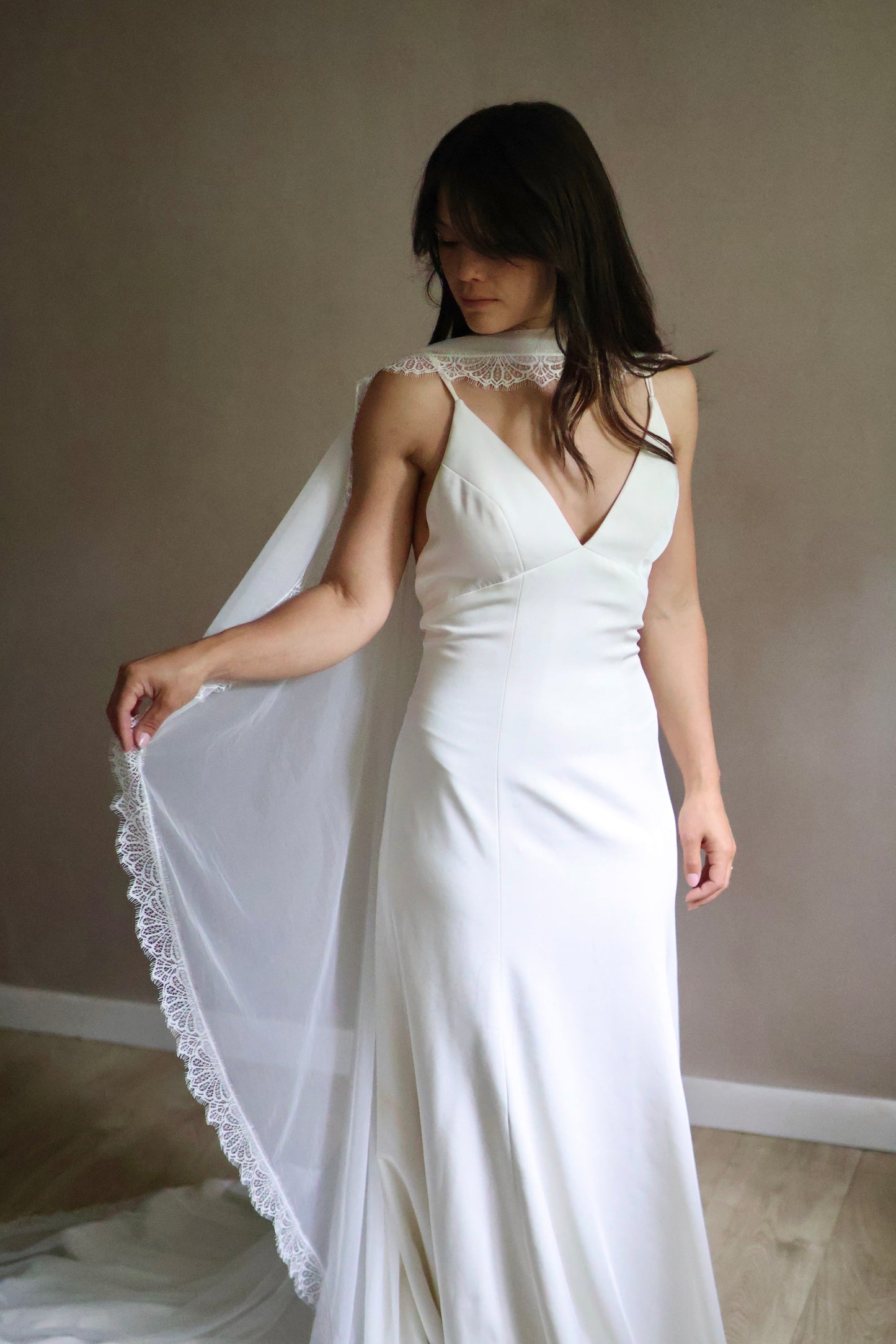 Lace Trim Bridal Capelet