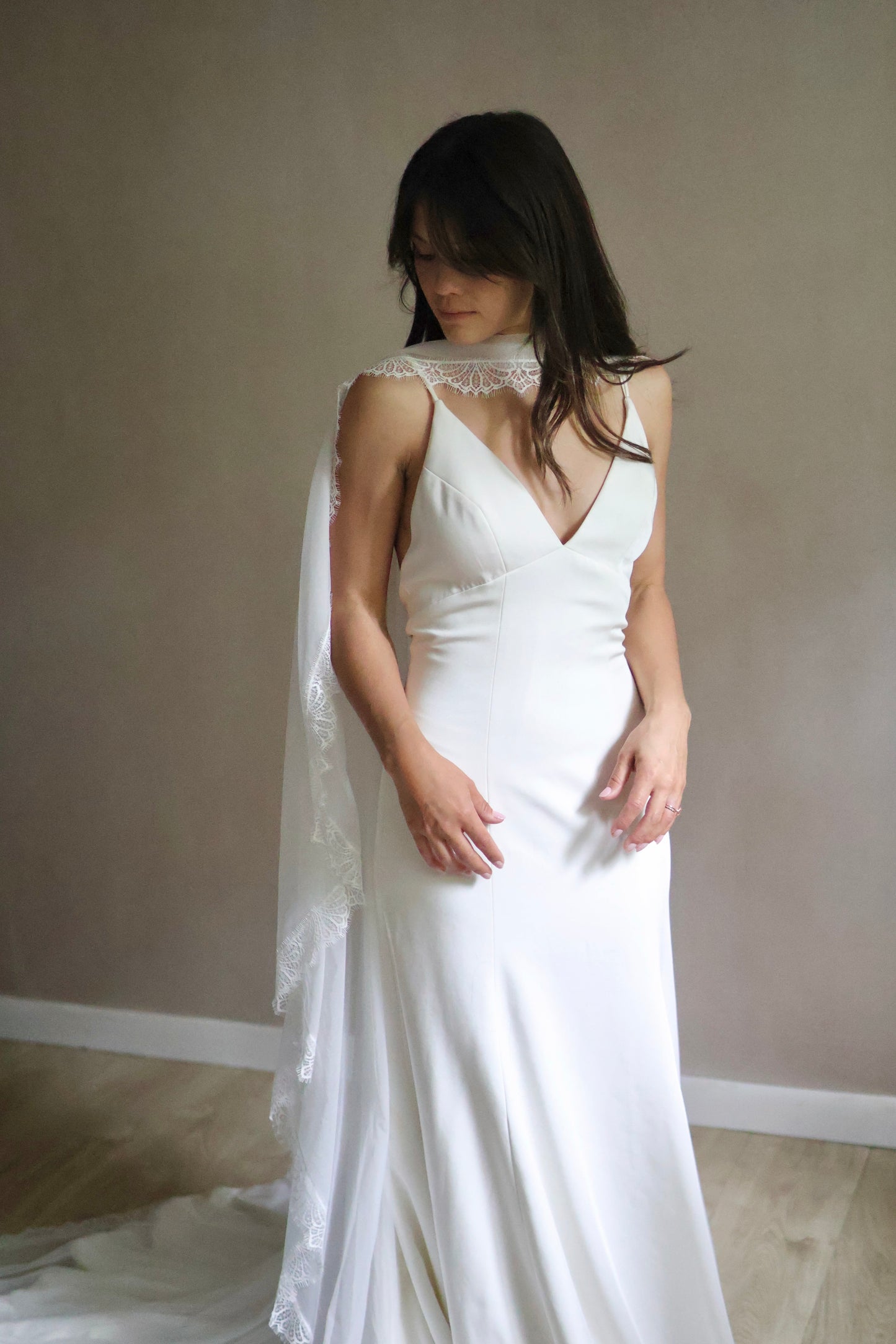 Lace Trim Bridal Capelet