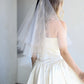 Double Layer Tulle Veil w/ Black Velvet Bow