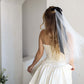 Double Layer Tulle Veil w/ Black Velvet Bow