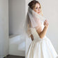 Double Layer Tulle Veil w/ Black Velvet Bow