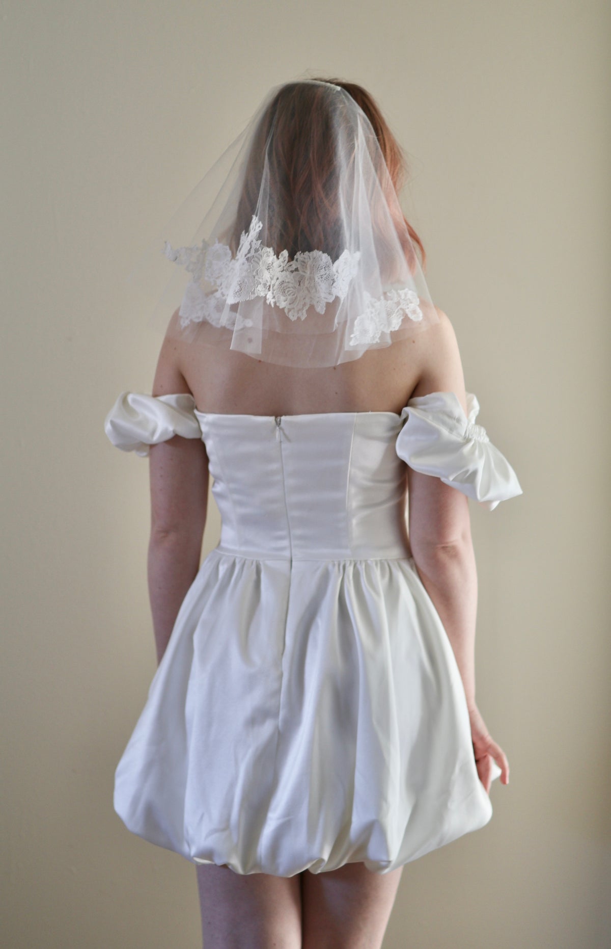 Floral Lace Applique Mini Veil