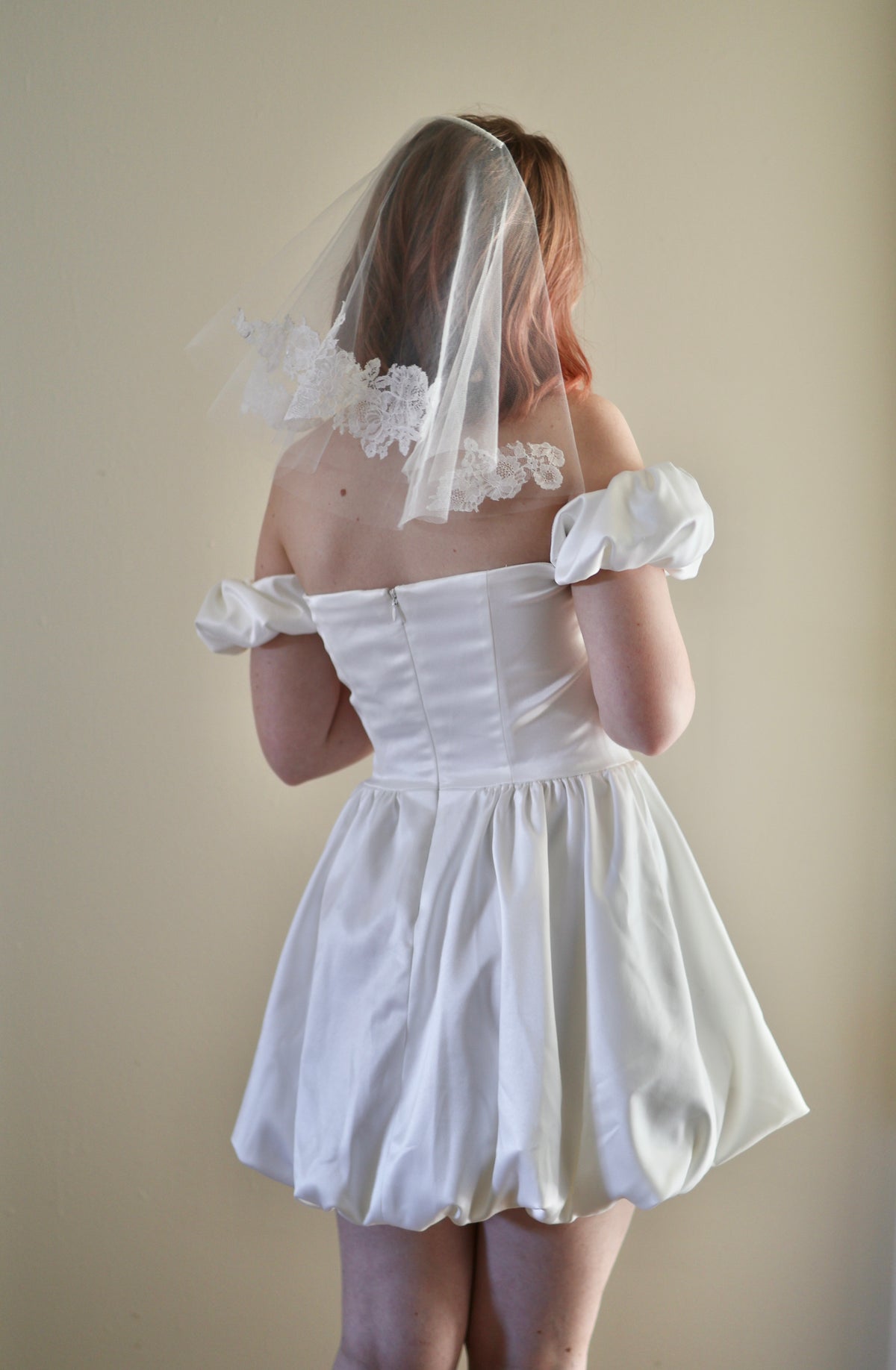 Floral Lace Applique Mini Veil