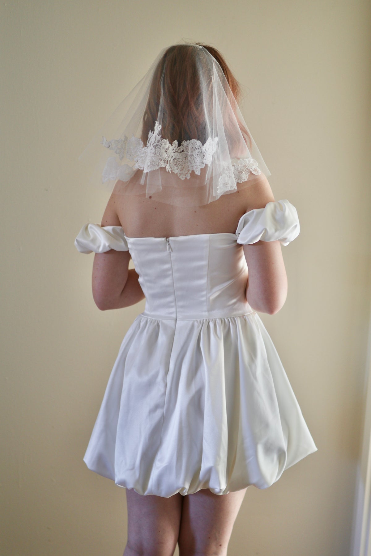 Floral Lace Applique Mini Veil