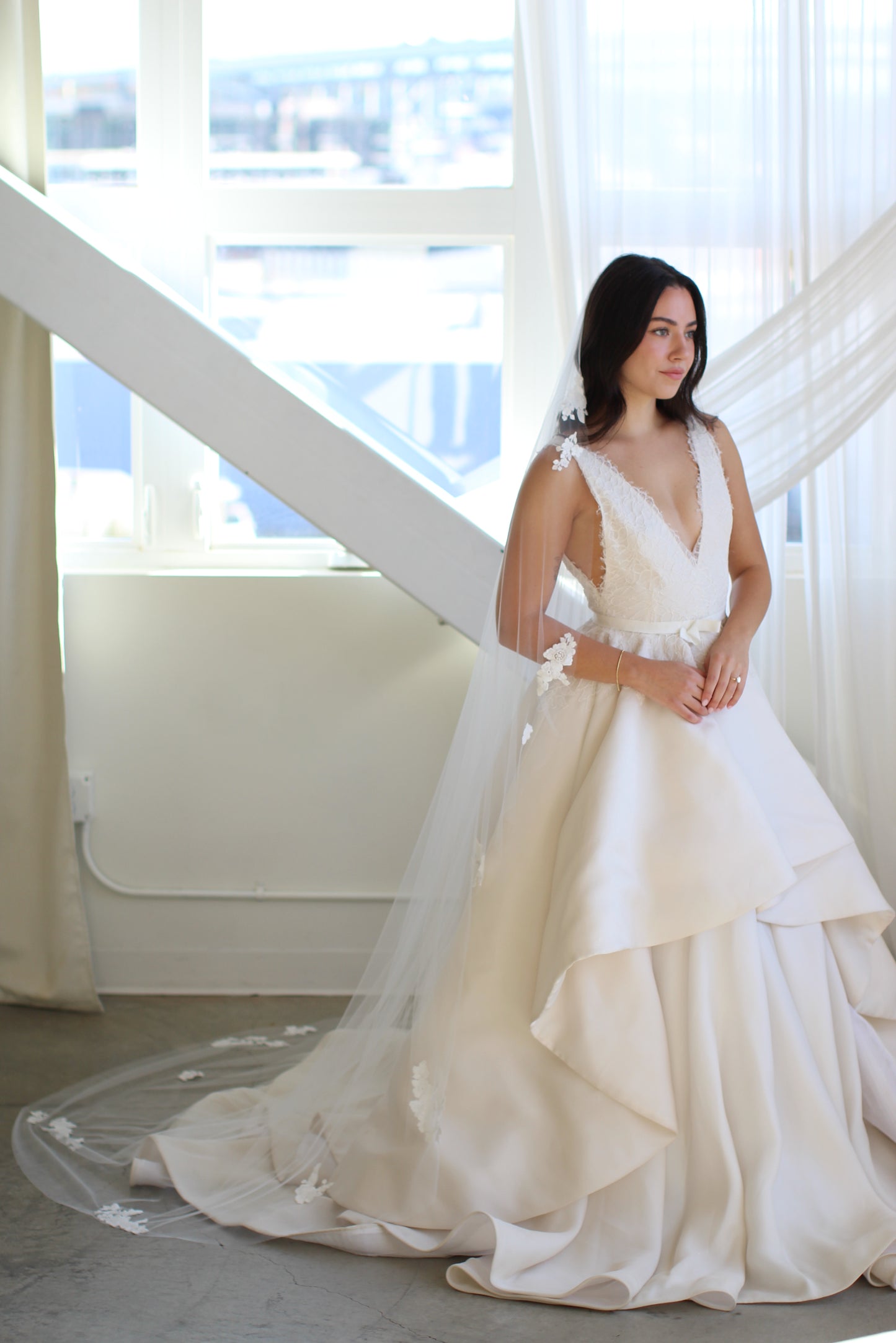 Romantic Floral Applique Veil