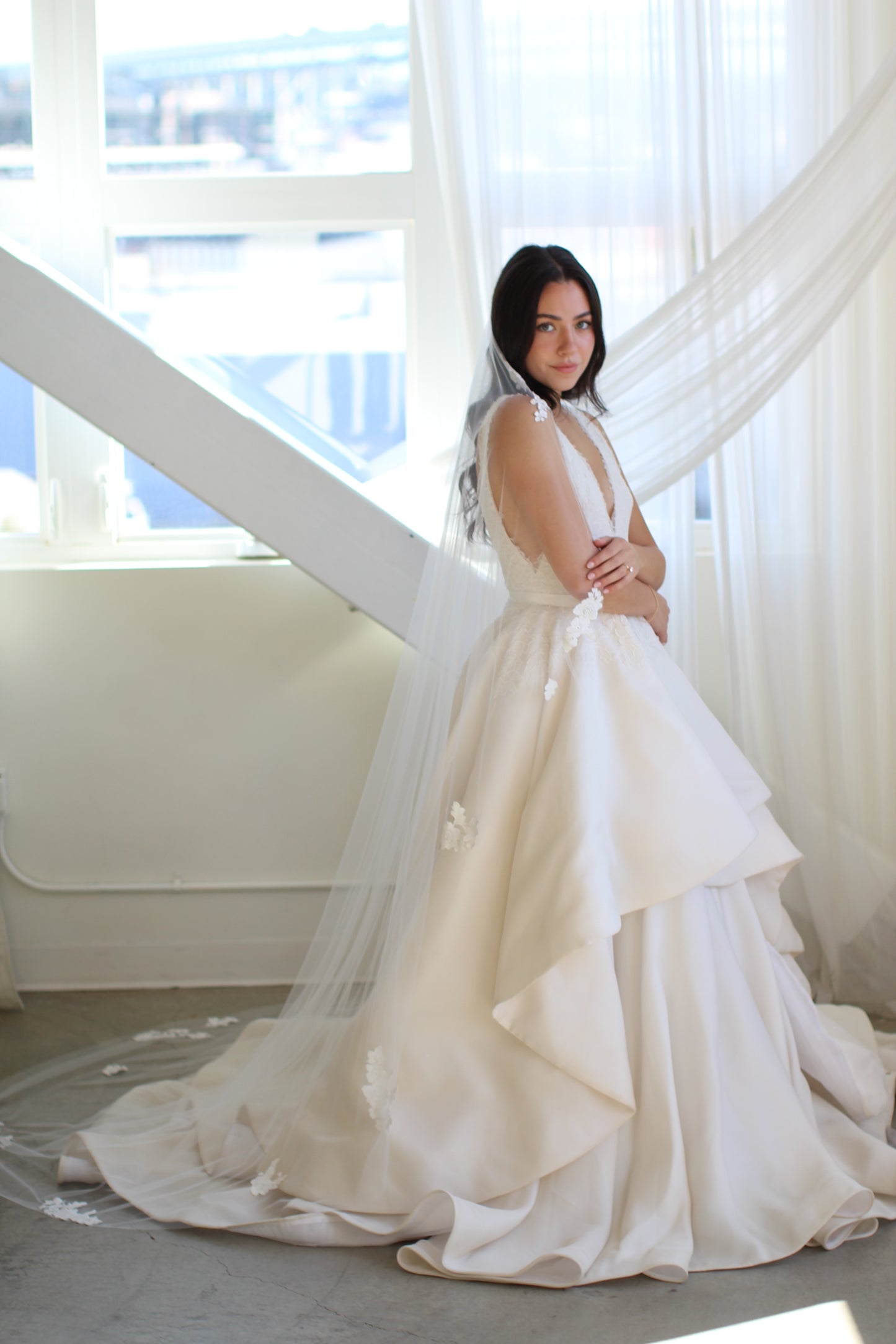 Romantic Floral Applique Veil