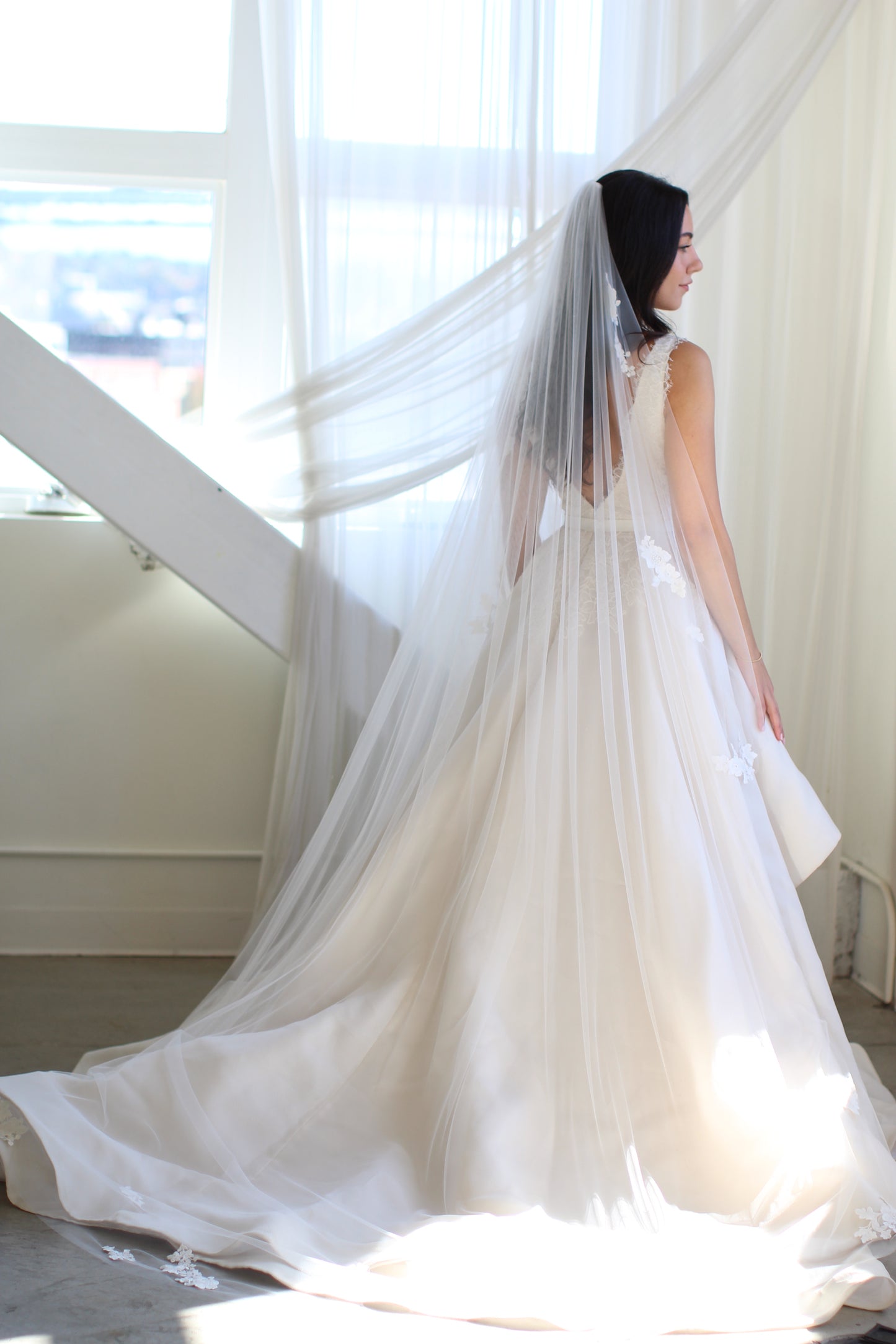 Romantic Floral Applique Veil