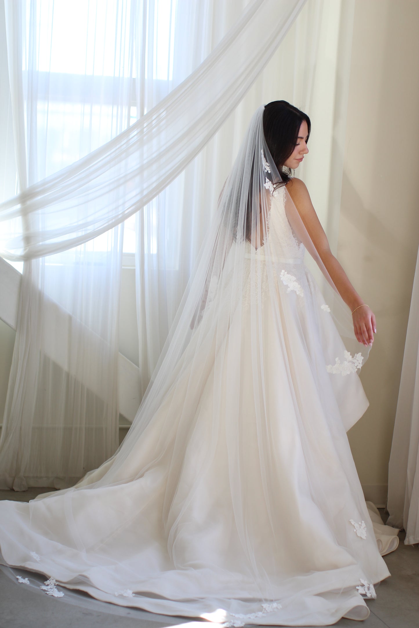 Romantic Floral Applique Veil