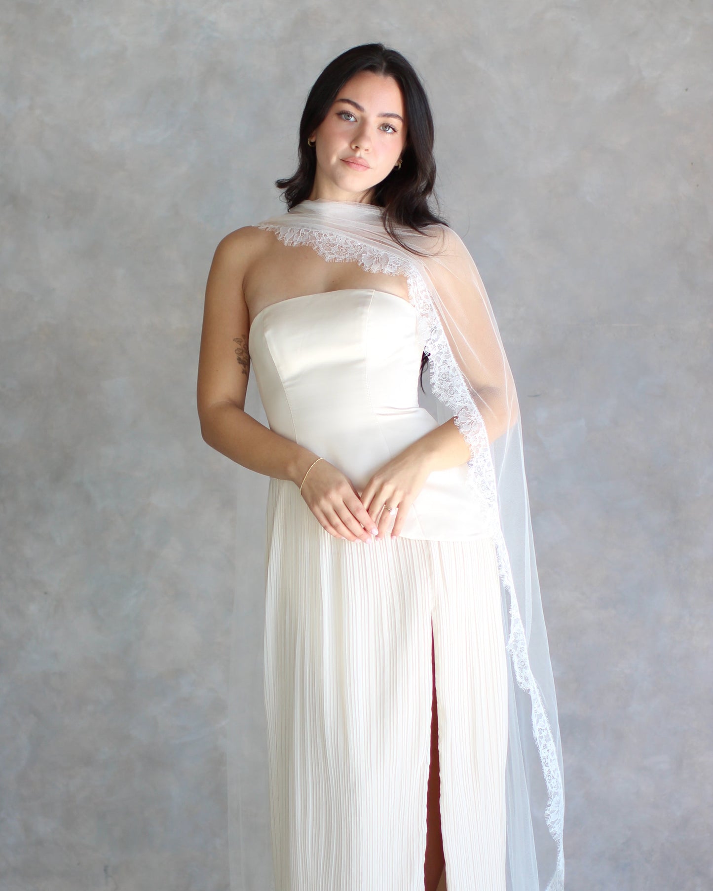 Lace Trim Bridal Scarf