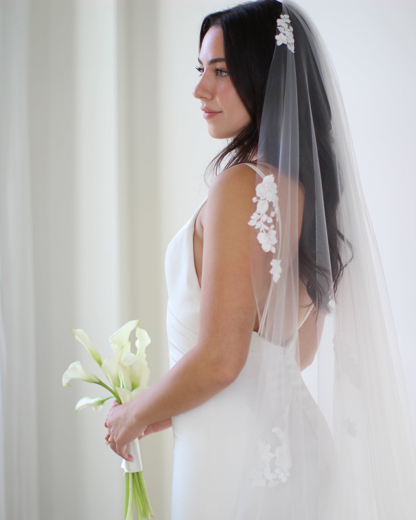 Romantic Floral Applique Veil