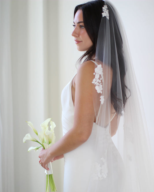 Romantic Floral Applique Veil