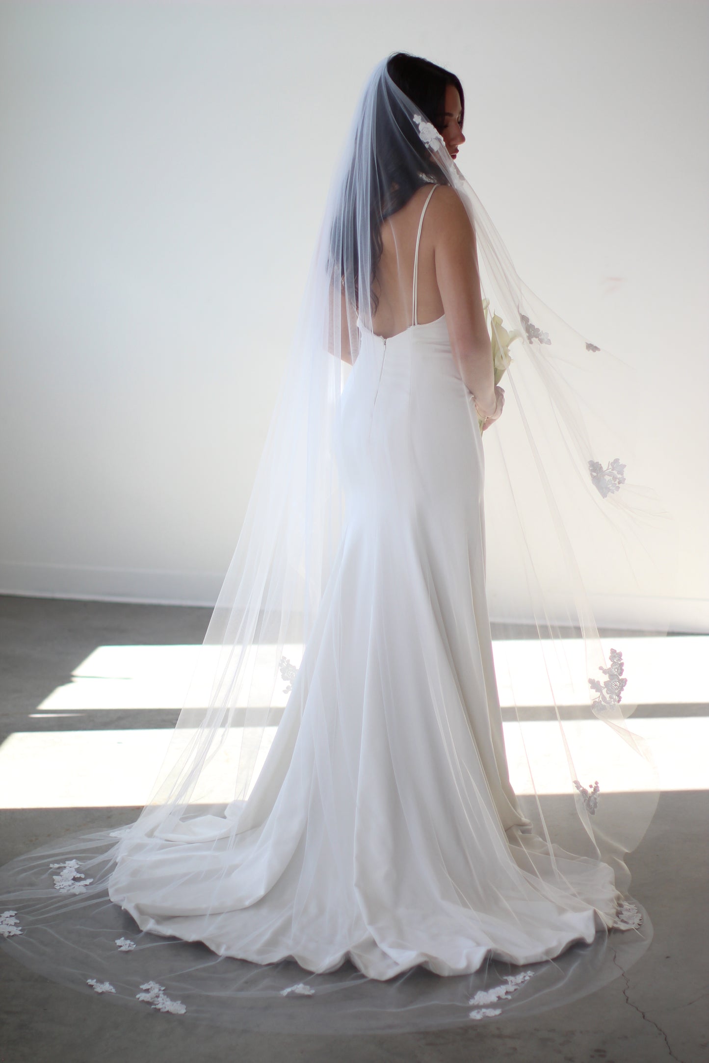 Romantic Floral Applique Veil