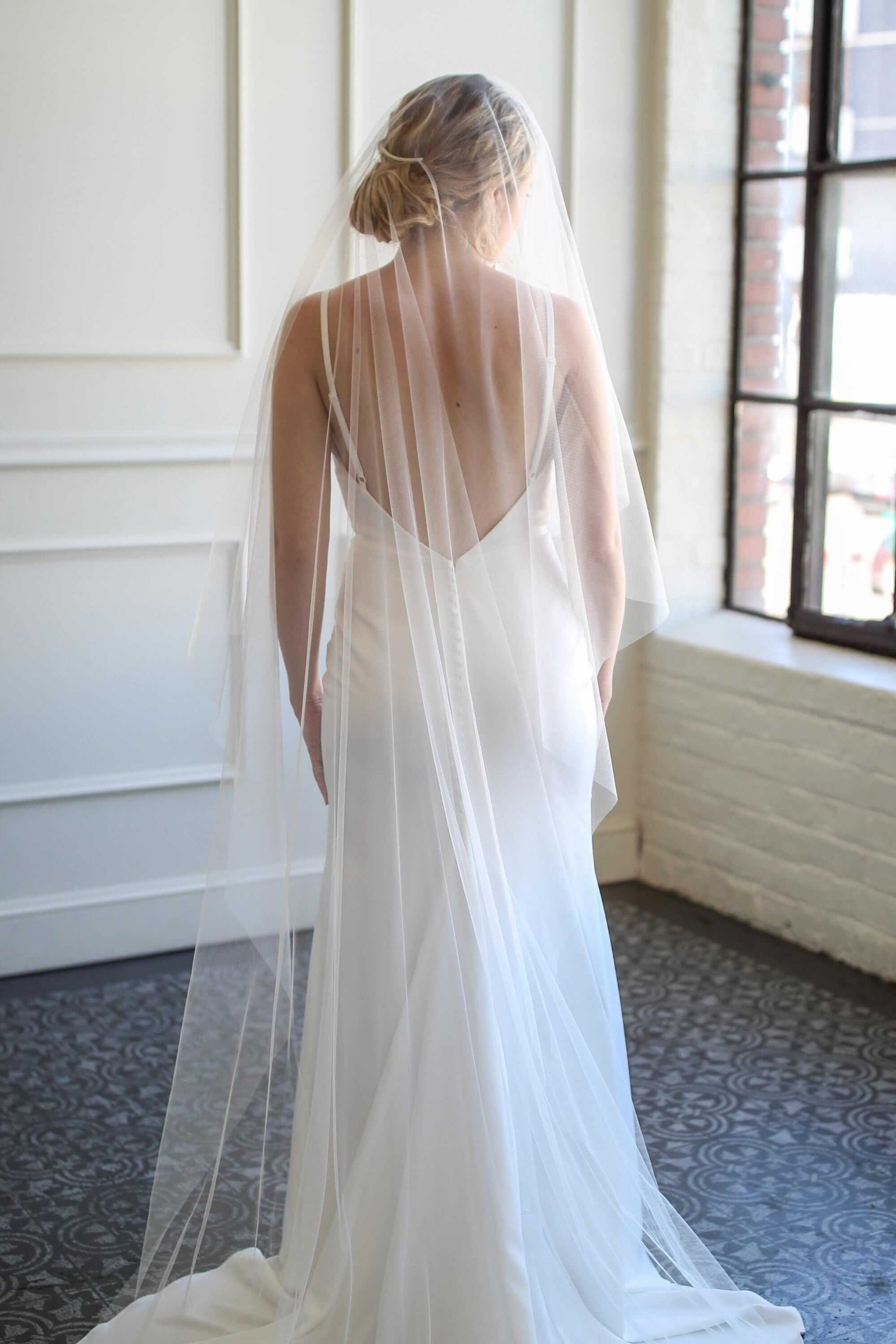 English Net Drop Veil - Soft Bridal Elegance Cathedral - 110 / Silk White English Net Drop Veil - Soft Bridal Elegance Cathedral - 110 / Silk White